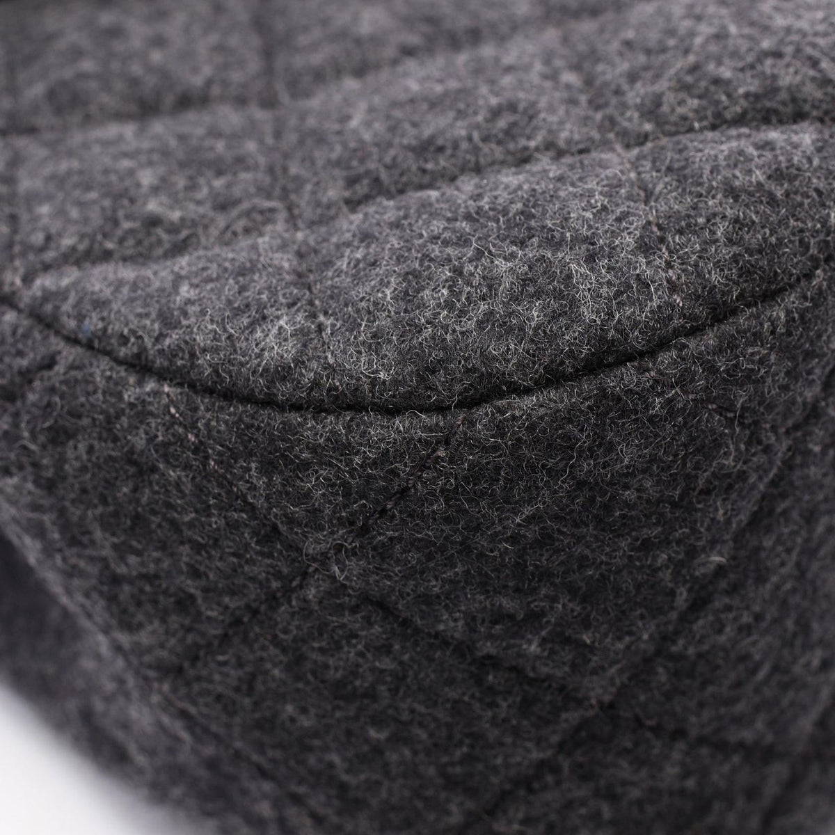 Chanel Shoulder Bag Quilted Gray Round Flap Chain — view 7