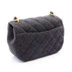 Chanel Shoulder Bag Quilted Gray Round Flap Chain — view 2