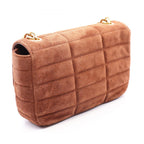 Celine Shoulder Bag Monochrome Brown Suede Matelasse Mono Chrono Chain — view 2