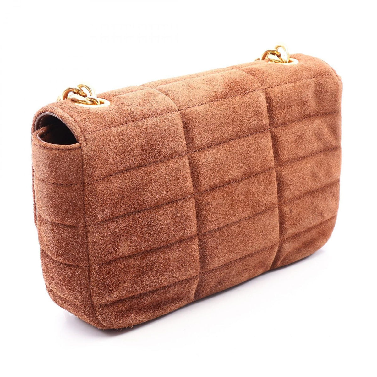 Celine Shoulder Bag Monochrome Brown Suede Matelasse Mono Chrono Chain — view 2