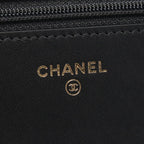 Chanel Shoulder Bag Quilted Camellia Ribbon Black Light Pink Lambskin Chain — view 4
