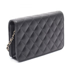 Chanel Shoulder Bag Quilted Camellia Ribbon Black Light Pink Lambskin Chain — view 2