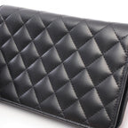 Chanel Shoulder Bag Quilted Camellia Ribbon Black Light Pink Lambskin Chain — view 7