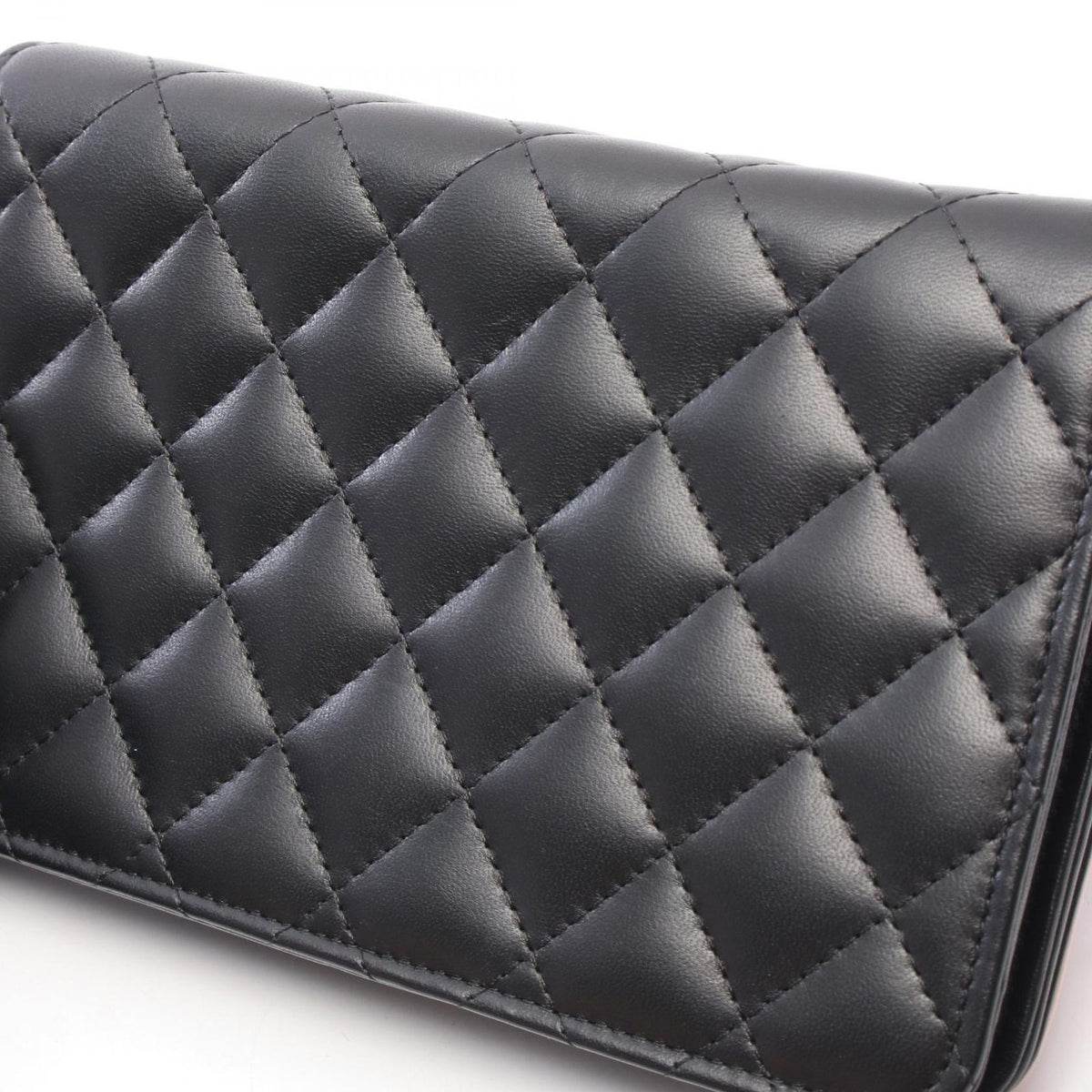 Chanel Shoulder Bag Quilted Camellia Ribbon Black Light Pink Lambskin Chain — view 7