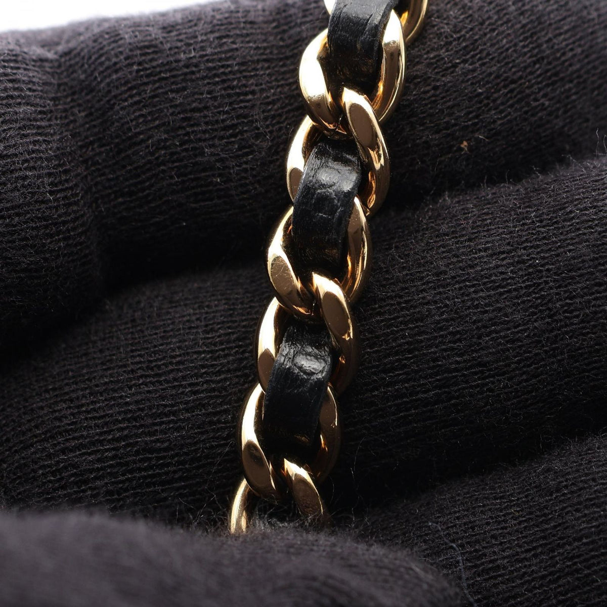 Chanel Shoulder Bag Quilted Black Caviar Leather Chain Wallet — view 8