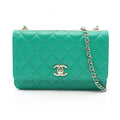 Chanel Shoulder Bag Trendy CC Quilted Green Lambskin Chain Wallet