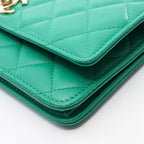 Chanel Shoulder Bag Trendy CC Quilted Green Lambskin Chain Wallet — view 6