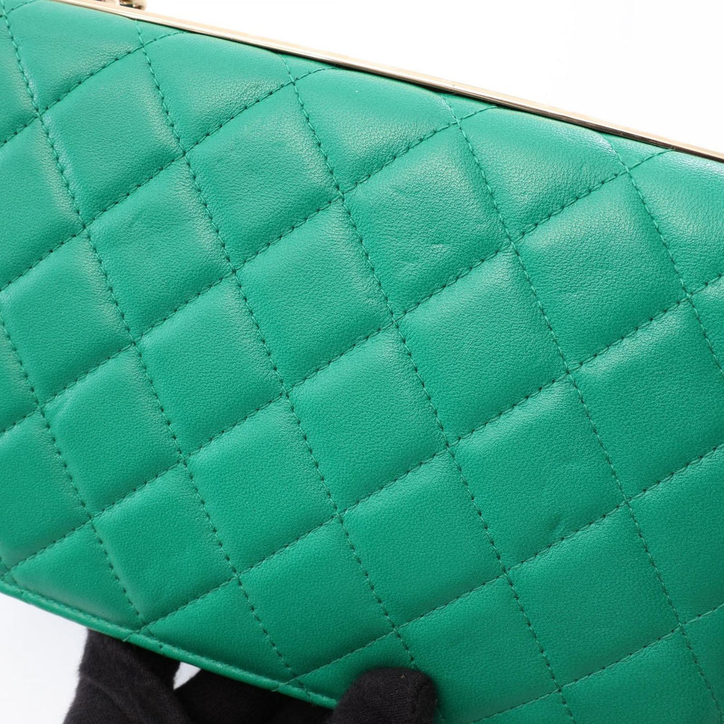 Chanel Shoulder Bag Trendy CC Quilted Green Lambskin Chain Wallet — view 8
