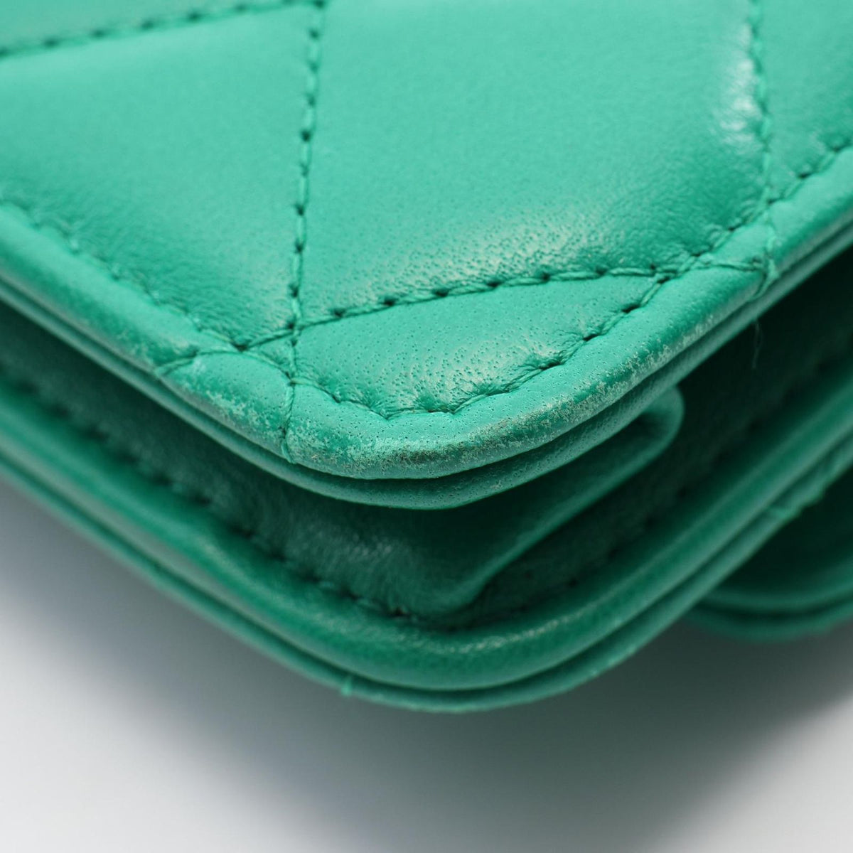 Chanel Shoulder Bag Trendy CC Quilted Green Lambskin Chain Wallet — view 7