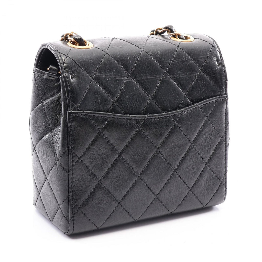 Chanel Shoulder Bag Quilted Black Leather Mini Flap Chain — view 2