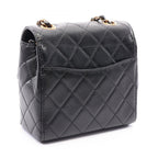 Chanel Shoulder Bag Quilted Black Leather Mini Flap Chain — view 2