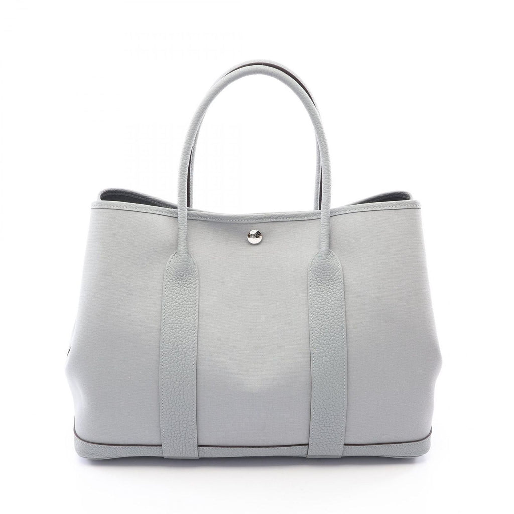 Hermes Tote Bag Garden Party PM Gray Pantin Canvas Leather