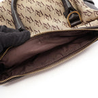 Bottega Veneta Handbag 2-Way Beige Dark Brown Canvas Leather Shoulder — view 5