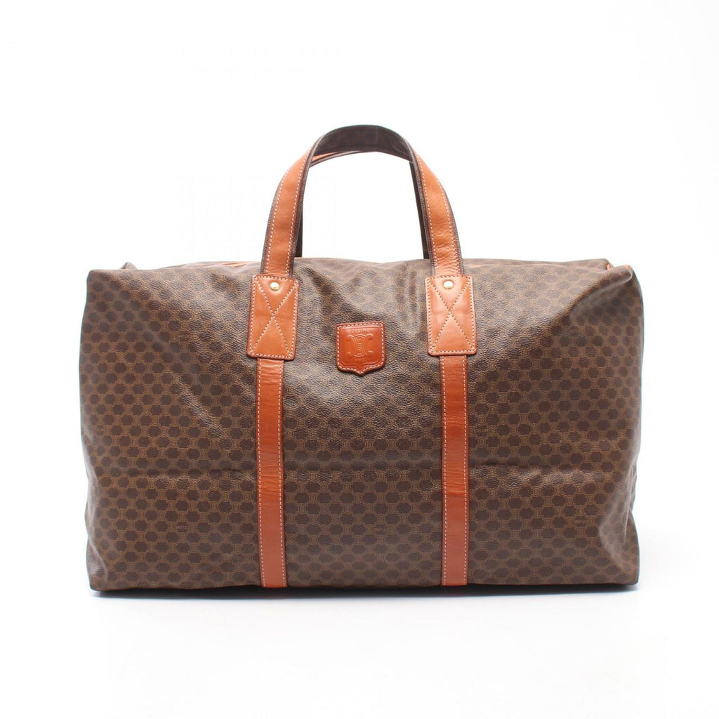 Celine Boston Bag Macadam Brown Dark Leather