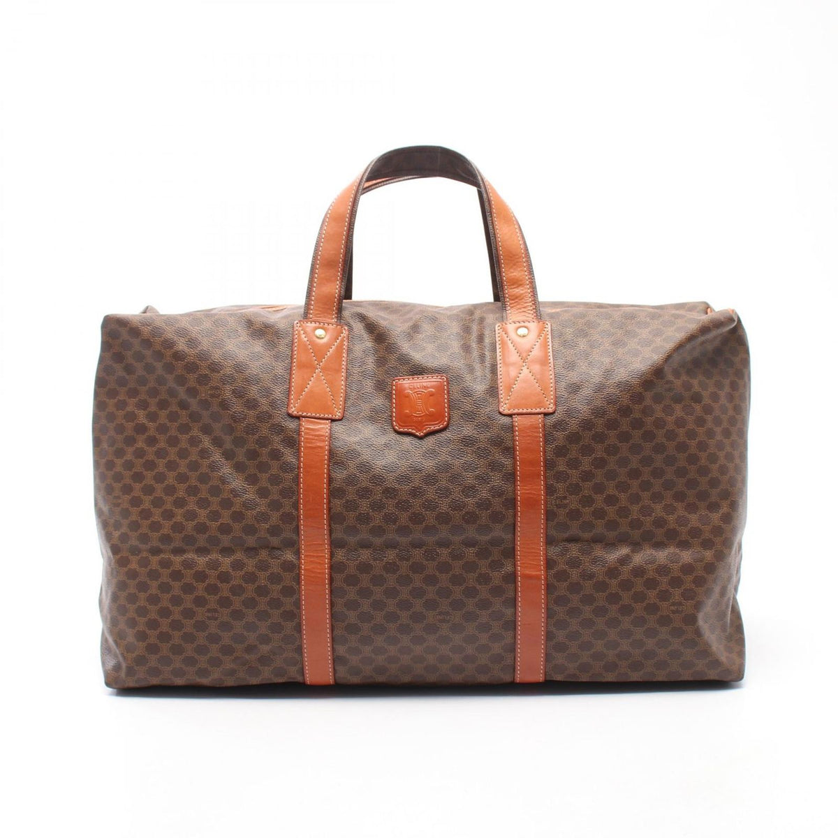 Celine Boston Bag Macadam Brown Dark Leather