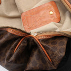 Celine Boston Bag Macadam Brown Dark Leather — view 8