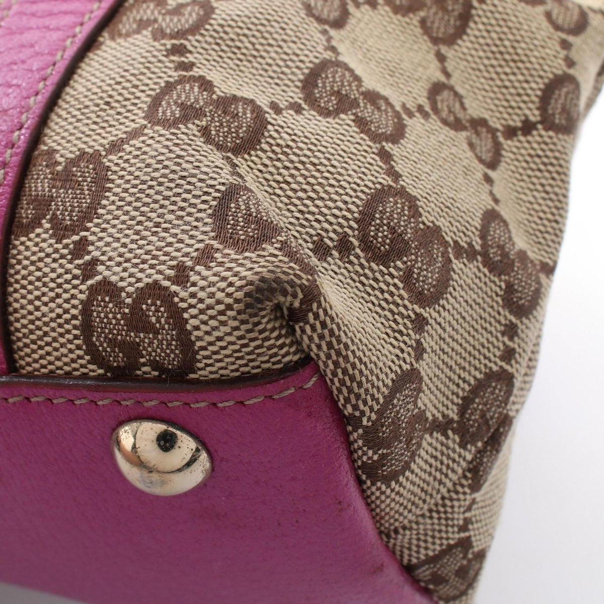 Gucci Tote Bag Abbey GG Canvas Purple Beige Brown — view 6