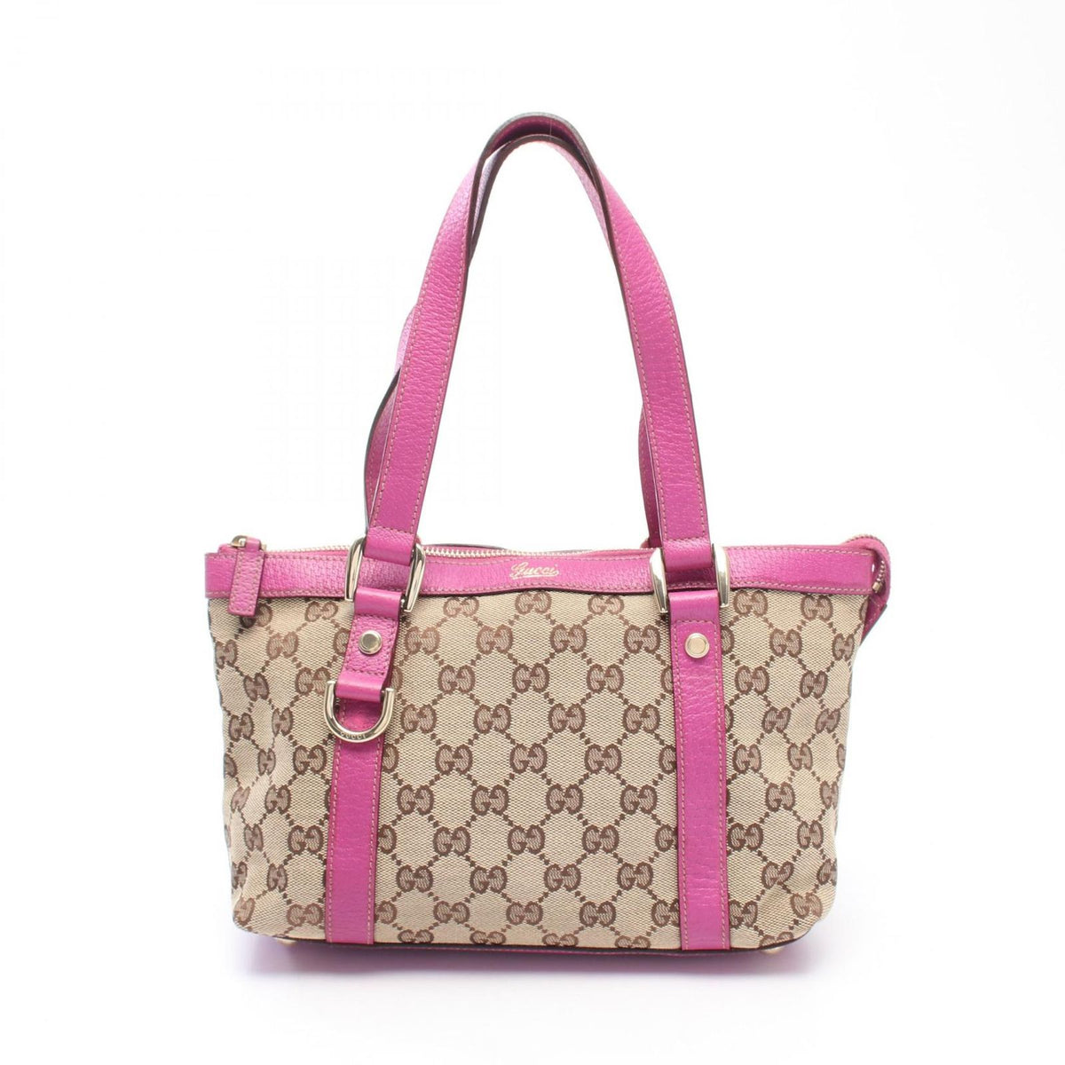 Gucci Tote Bag Abbey GG Canvas Purple Beige Brown