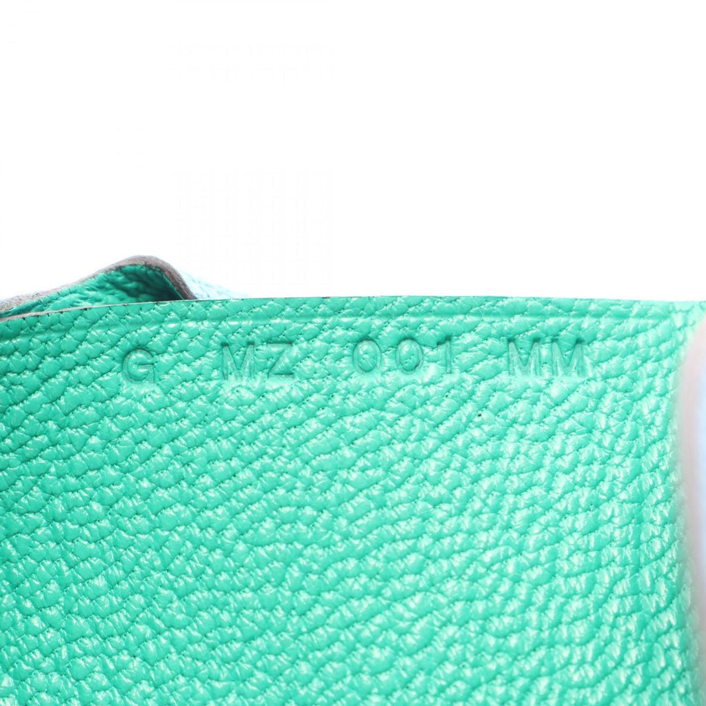 Hermes Coin Purse Calvi Duo Verso Blue Zanzibar Mint — view 6