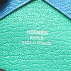 Hermes Coin Purse Calvi Duo Verso Blue Zanzibar Mint — view 5