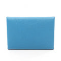 Hermes Coin Purse Calvi Duo Verso Blue Zanzibar Mint