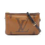 Louis Vuitton Shoulder Bag Pochette Double Zip Leather