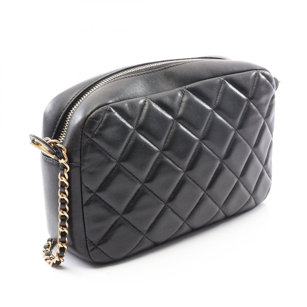 Chanel Shoulder Bag Quilted Black Lambskin Diamond Stitch CC Logo Chain — view 2