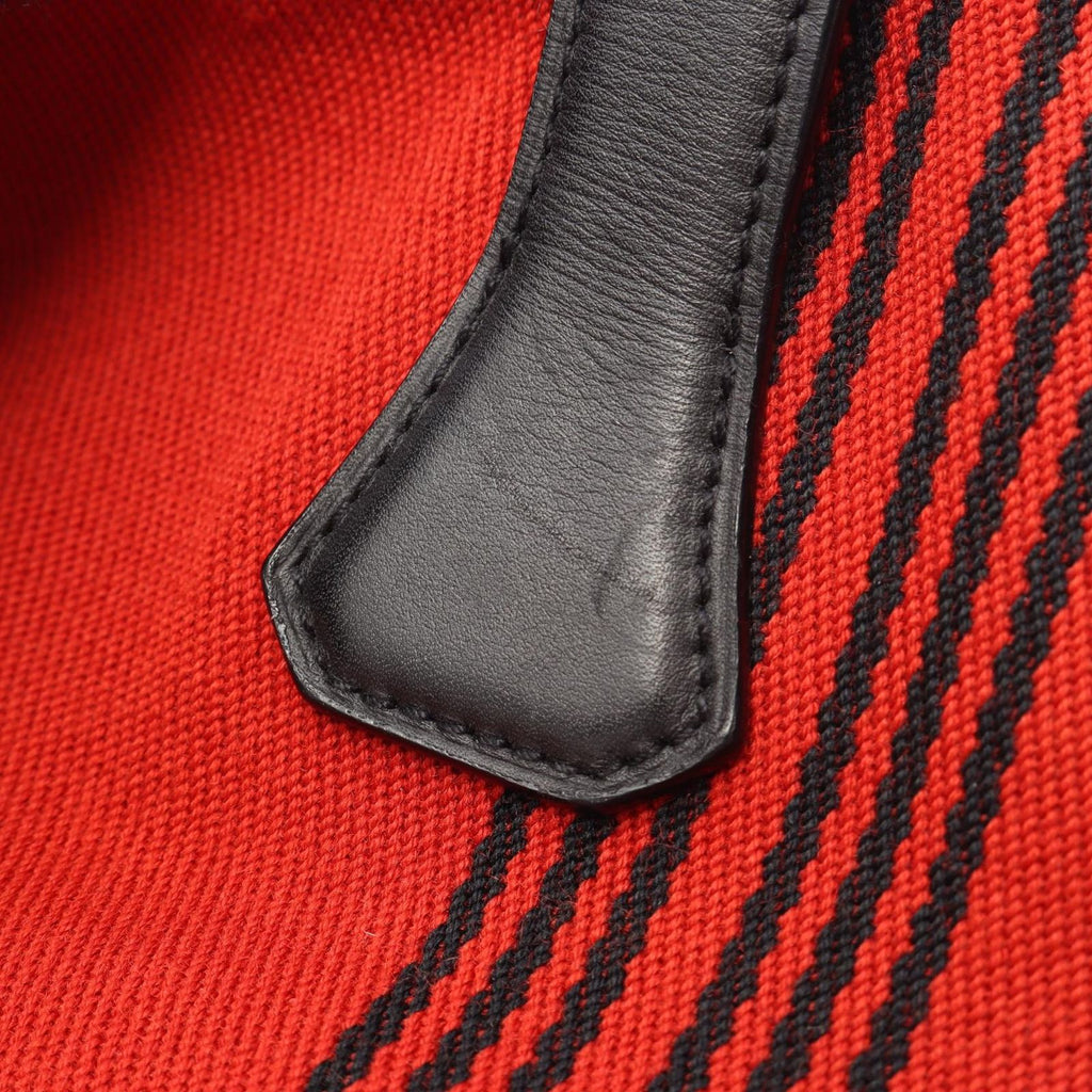 Hermes Tote Bag Potamos Cabas GM Red Black Canvas — view 6