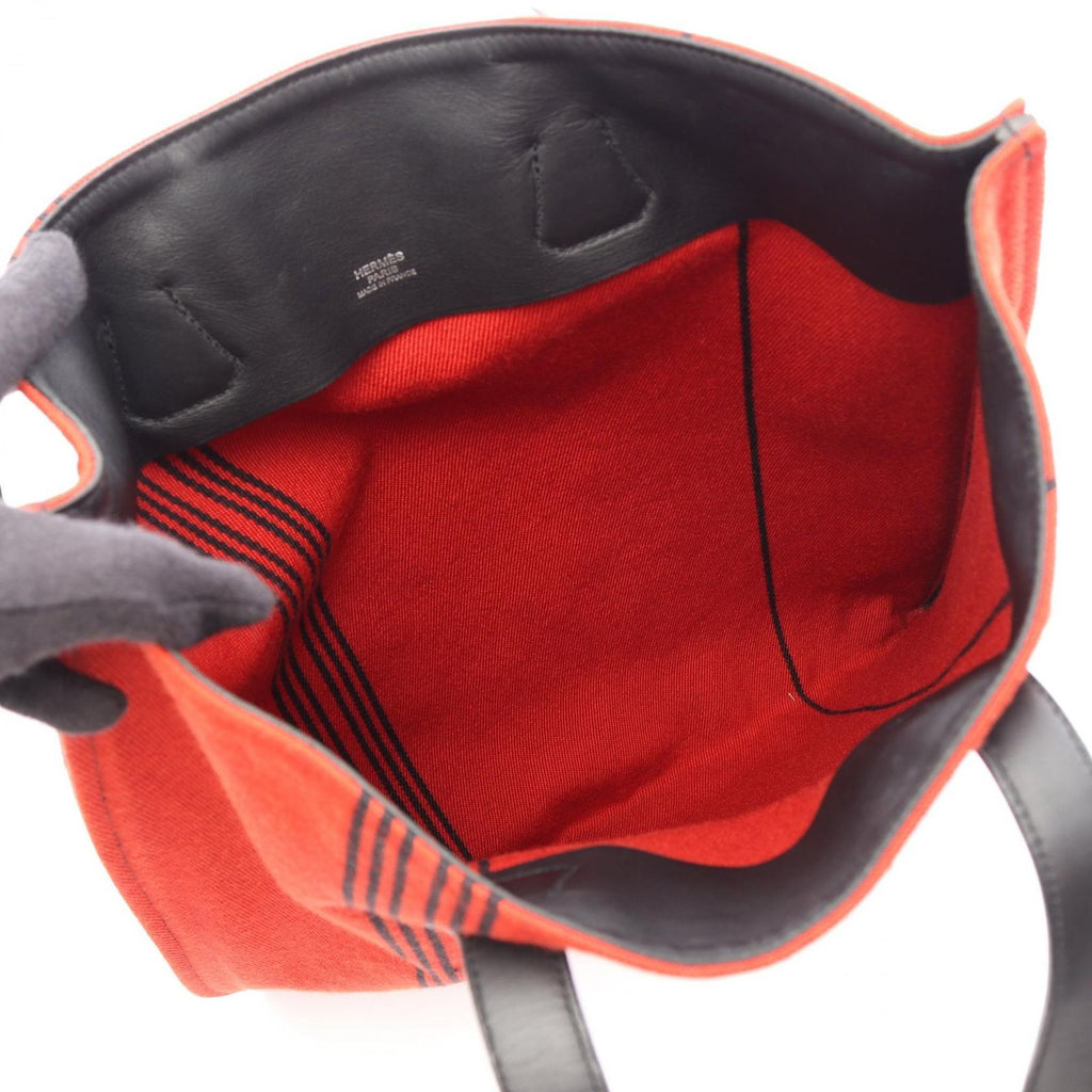 Hermes Tote Bag Potamos Cabas GM Red Black Canvas — view 3