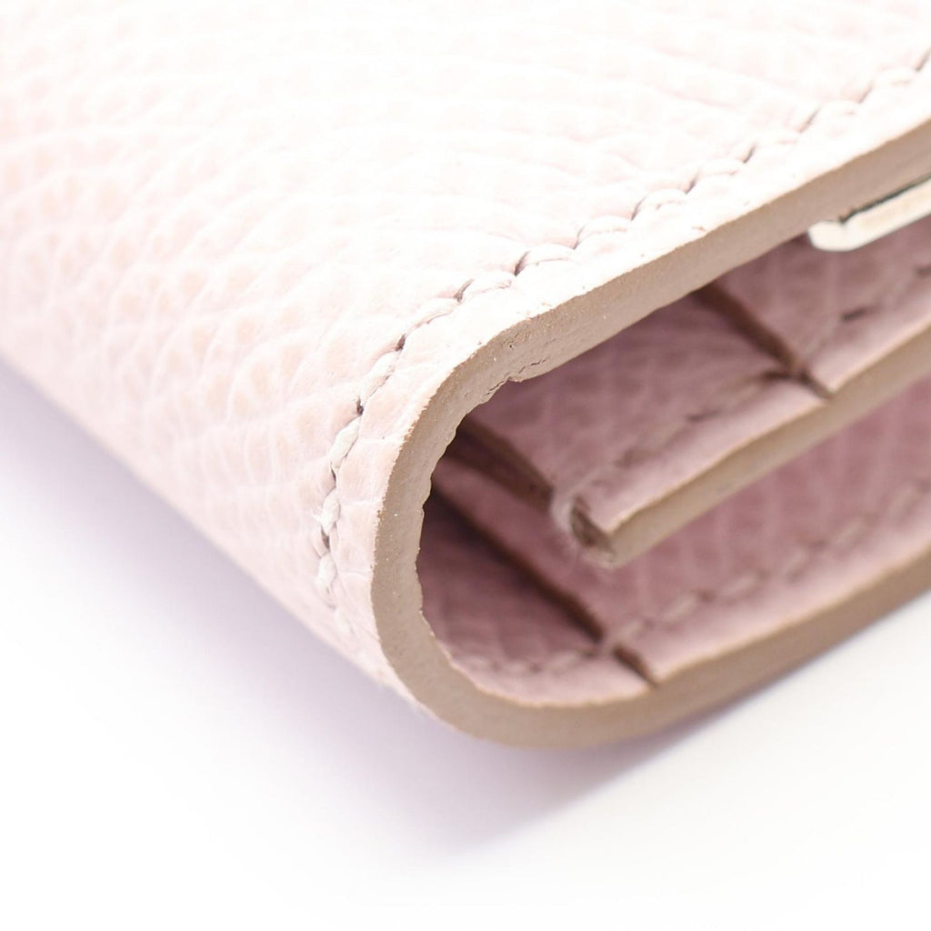Hermes Bifold Wallet Bearn Soufflet Mauve Pale Leather — view 7