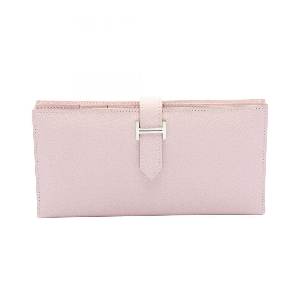 Hermes Bifold Wallet Bearn Soufflet Mauve Pale Leather