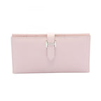 Hermes Bifold Wallet Bearn Soufflet Mauve Pale Leather