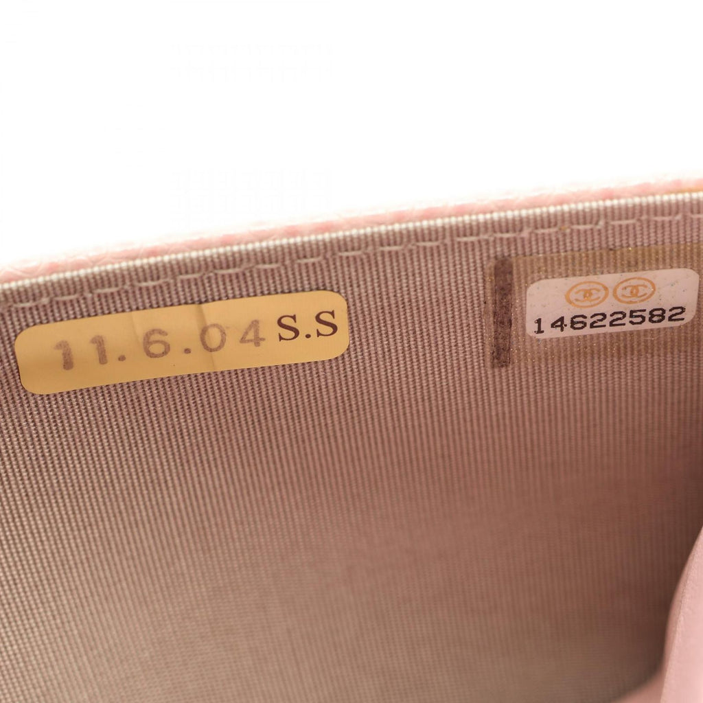 Chanel Shoulder Bag CC Logo Light Pink Caviar Leather Chain Wallet — view 5
