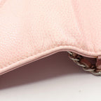 Chanel Shoulder Bag CC Logo Light Pink Caviar Leather Chain Wallet — view 8