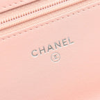 Chanel Shoulder Bag CC Logo Light Pink Caviar Leather Chain Wallet — view 4