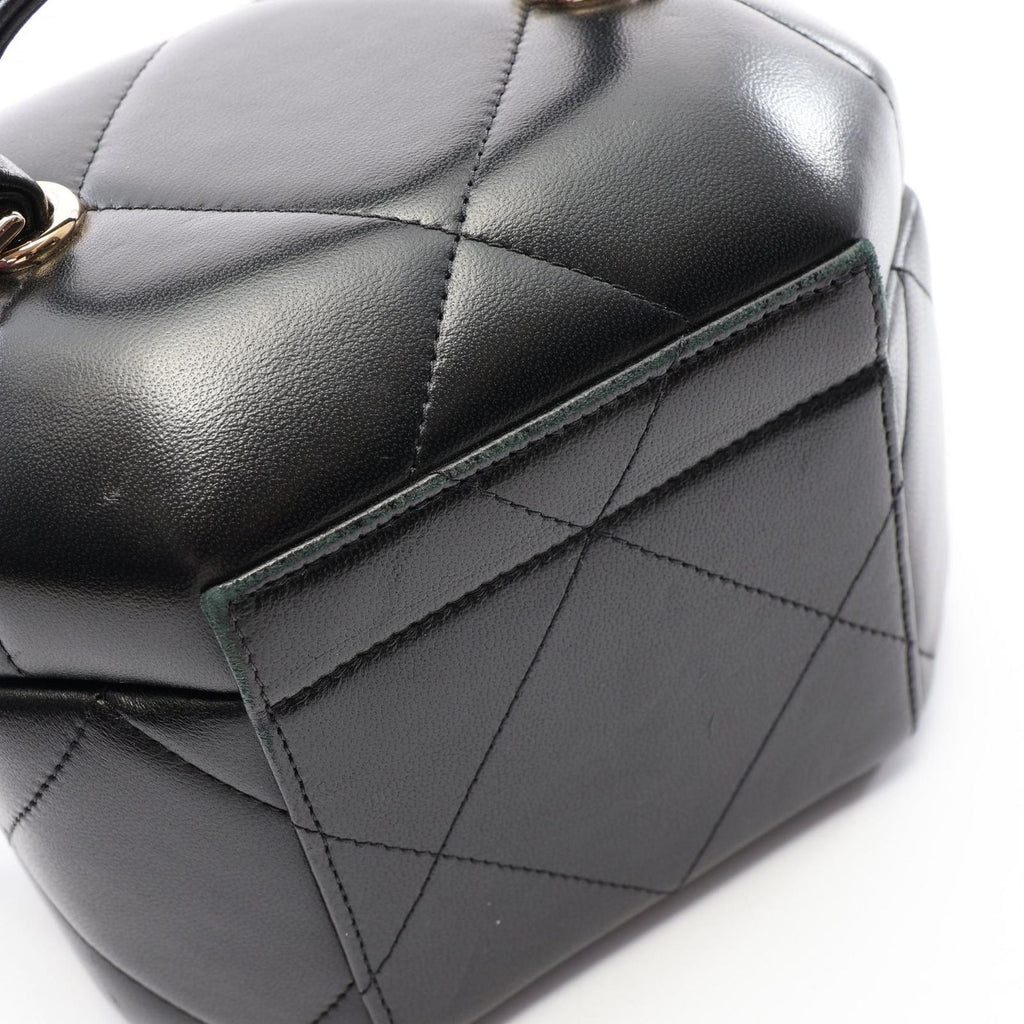 Chanel Shoulder Bag CC Logo Vanity 2-Way Black Lambskin Quilted Small Chain — view 6