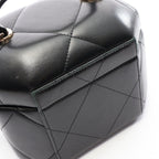 Chanel Shoulder Bag CC Logo Vanity 2-Way Black Lambskin Quilted Small Chain — view 6