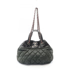 Chanel Shoulder Bag in the Mix 2-Way Black Burgundy Leather in Chain
