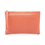 Bottega Veneta Clutch Intrecciato Salmon Pink Leather