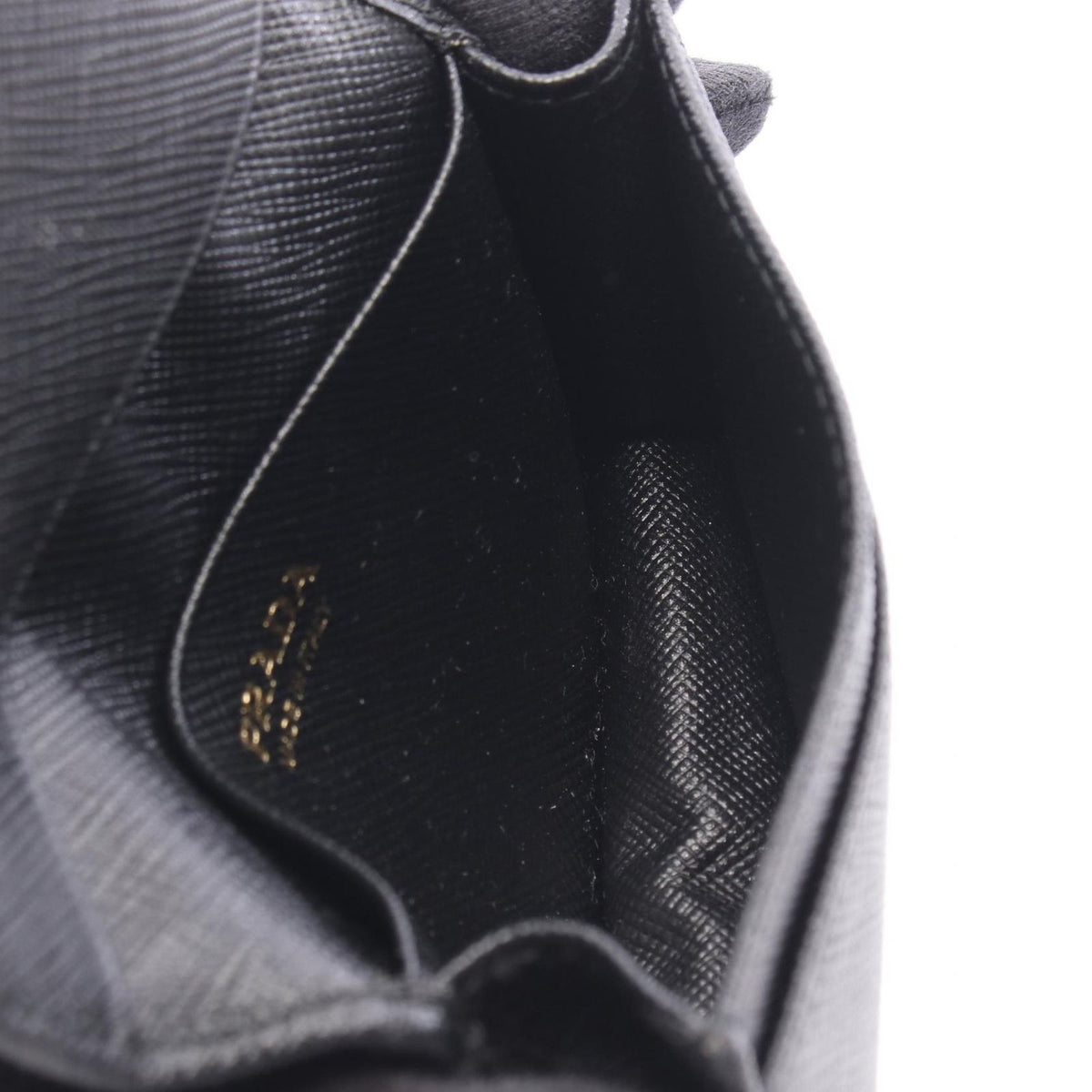 Prada Card Case Metal Logo Black Leather — view 3