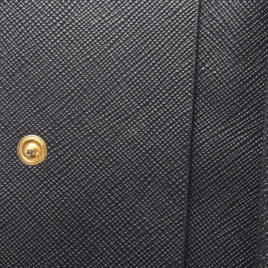 Prada Card Case Metal Logo Black Leather — view 5
