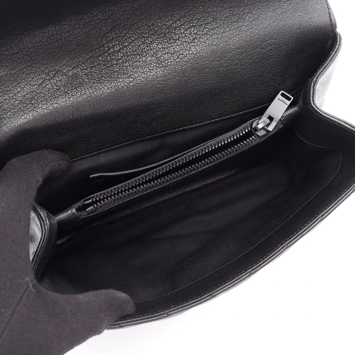 Saint Laurent Paris Handbag Carre 2-Way Black Leather Medium — view 3
