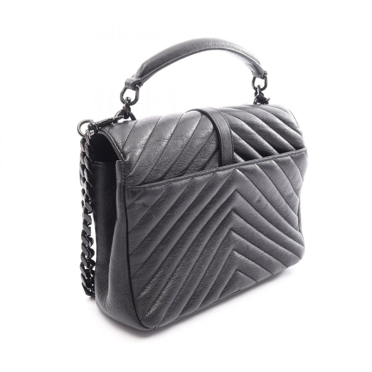 Saint Laurent Paris Handbag Carre 2-Way Black Leather Medium — view 2