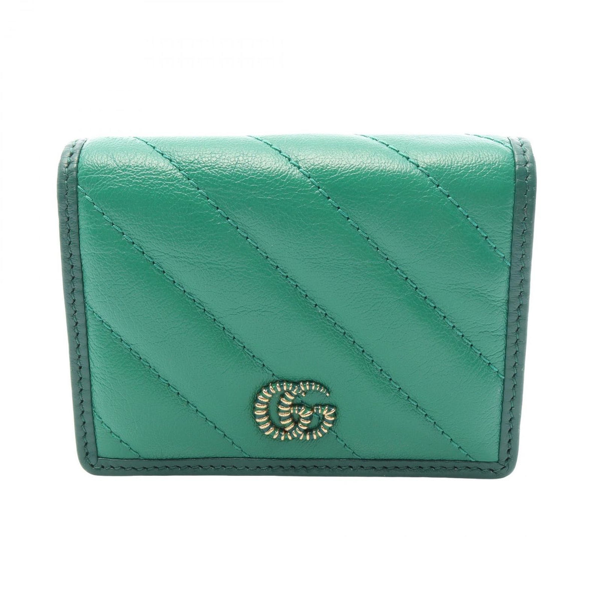 Gucci Bifold Wallet GG Marmont Green Dark Leather