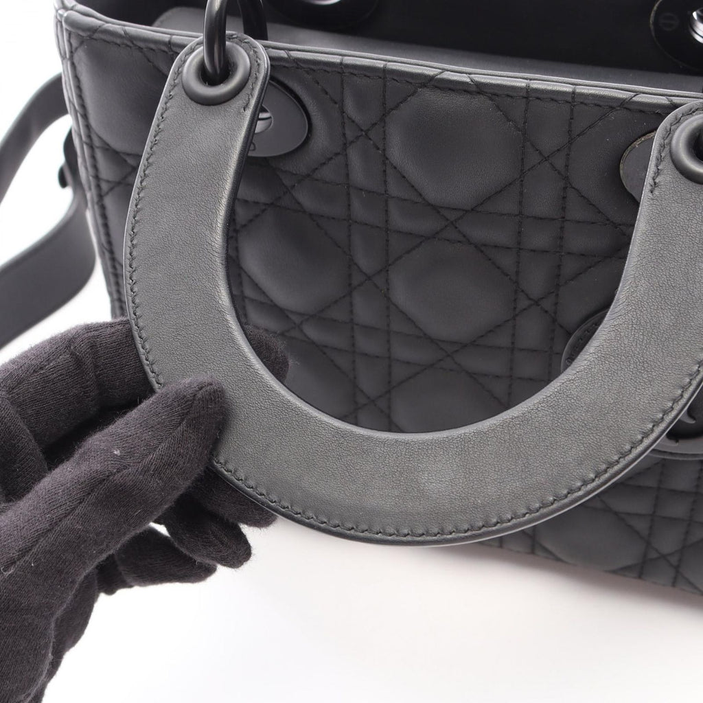 Dior Handbag Lady Dior MY Lady Dior Small Cannage 2-Way Black Leather — view 5