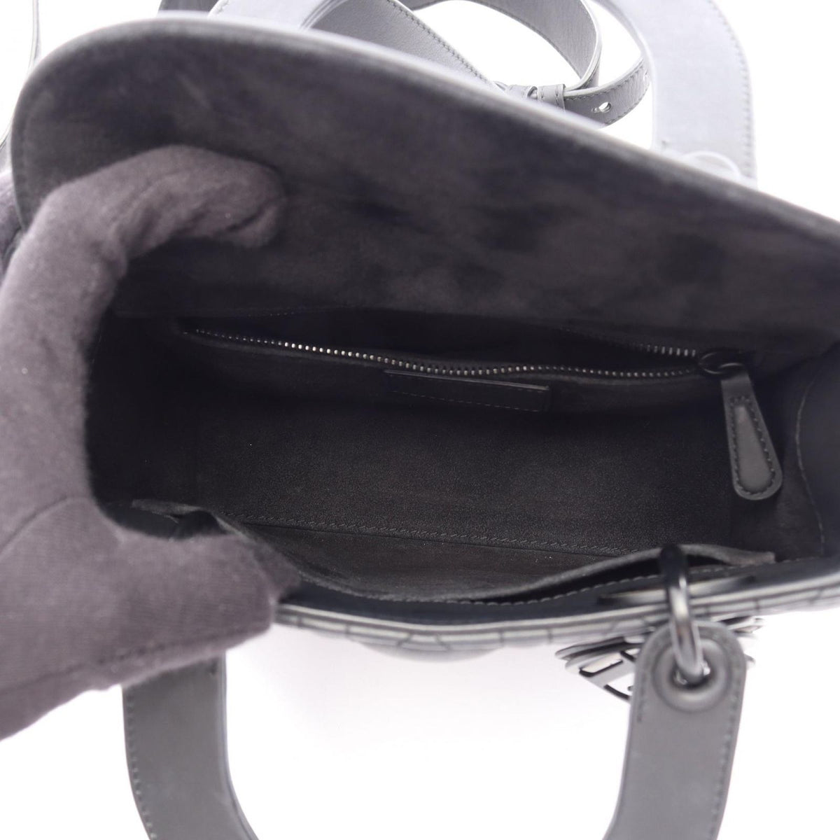 Dior Handbag Lady Dior MY Lady Dior Small Cannage 2-Way Black Leather — view 3