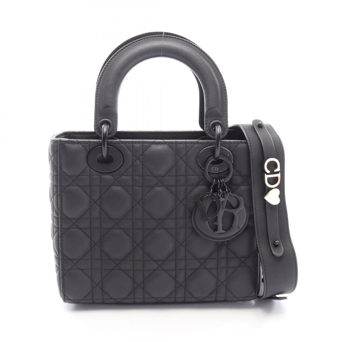 Dior Handbag Lady Dior MY Lady Dior Small Cannage 2-Way Black Leather