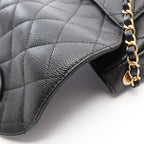 Chanel Shoulder Bag Quilted Mini Messenger Black Caviar Leather — view 8