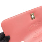 Chanel Shoulder Bag Trendy CC Pink Lambskin Chevron Flap Chain — view 7