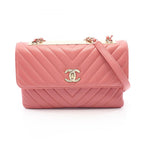 Chanel Shoulder Bag Trendy CC Pink Lambskin Chevron Flap Chain
